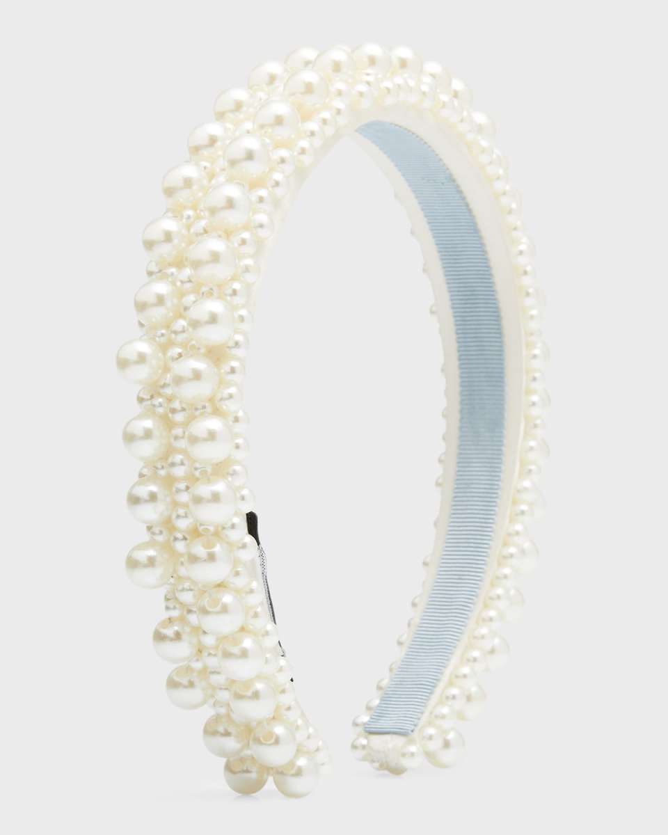 bridal pearly satin headband